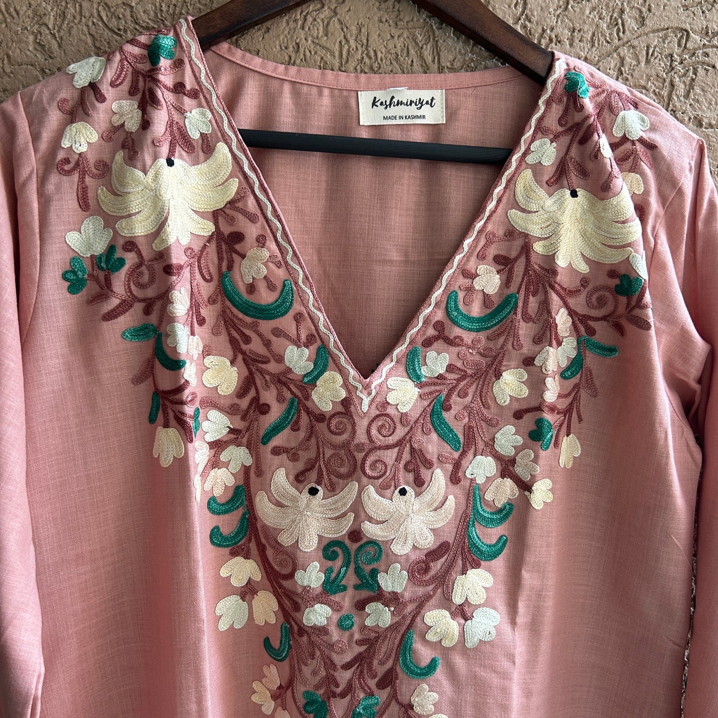 Blush Pink Kashmiri Cotton Kurt
