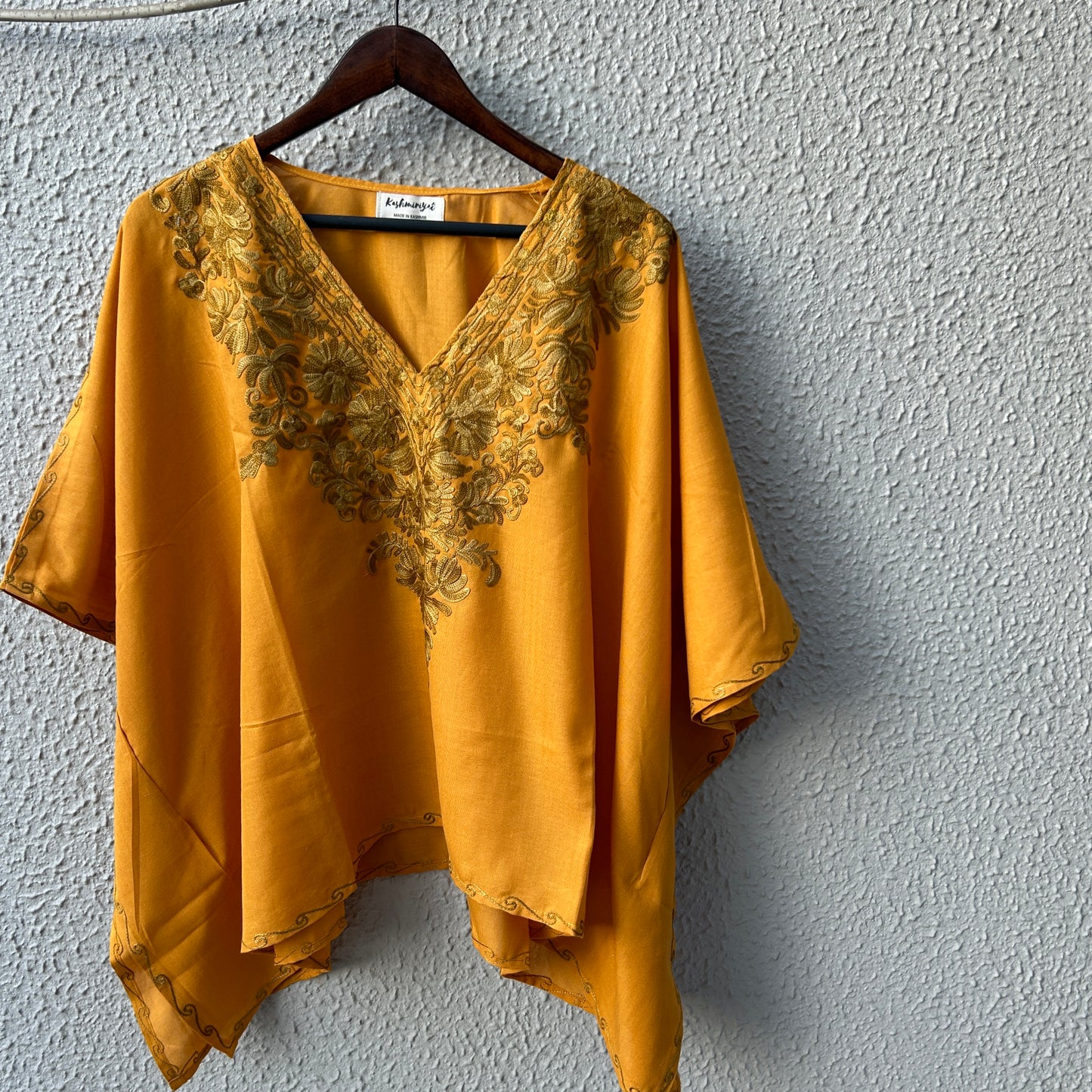 Mustard Kashmiri Kaftan Top