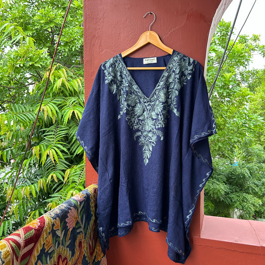 Blue Kashmiri Kaftan Top