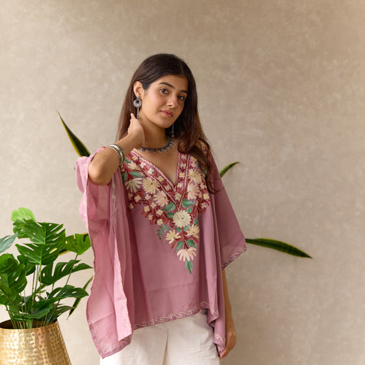 Lavender Cotton Kaftan Top