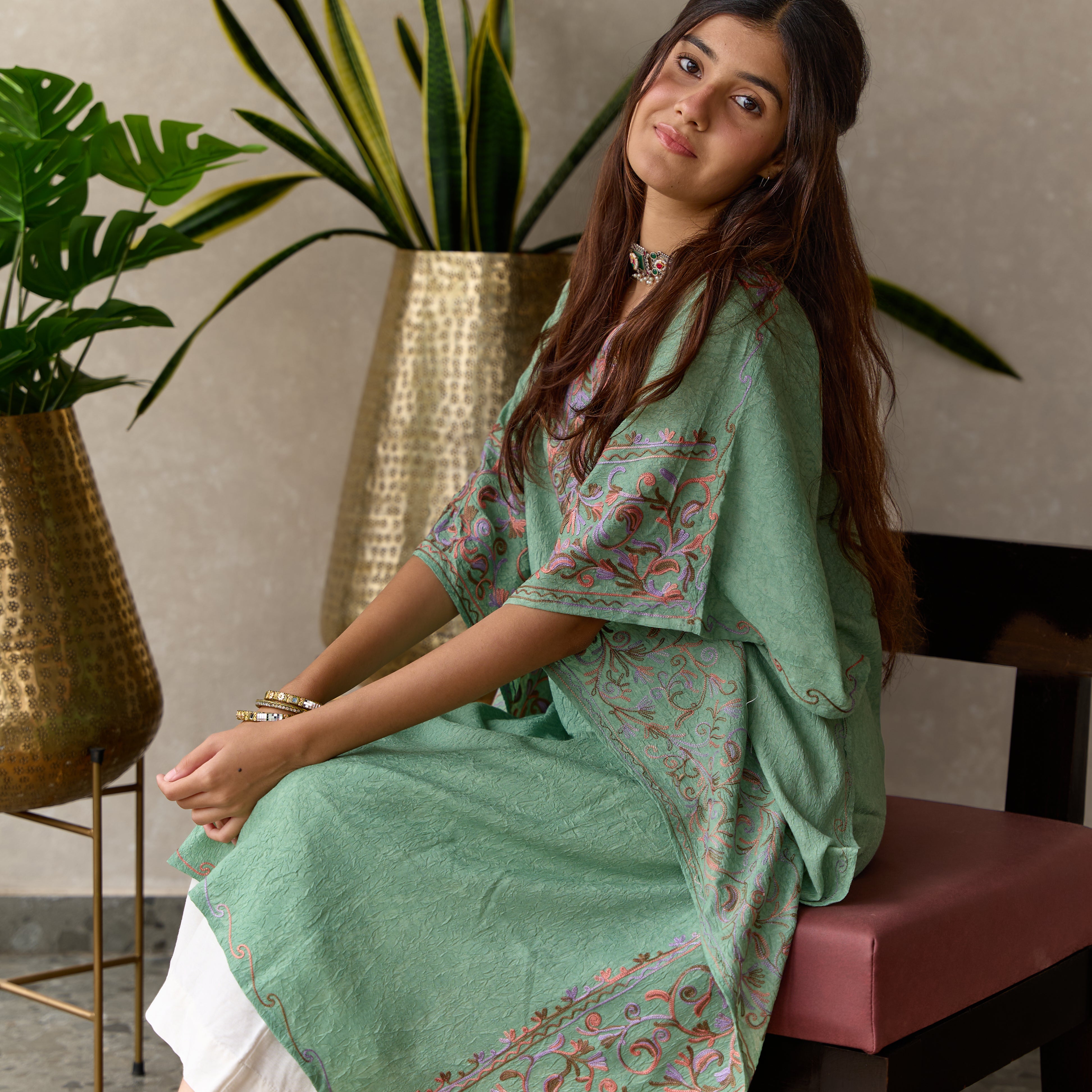 kashmiri cotton dress Kashmiri Dress for Women with Aari Embroidery