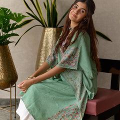 Green Mughal Cotton Kaftan