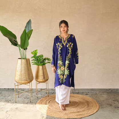 Blue Floral Kashmiri Pheran