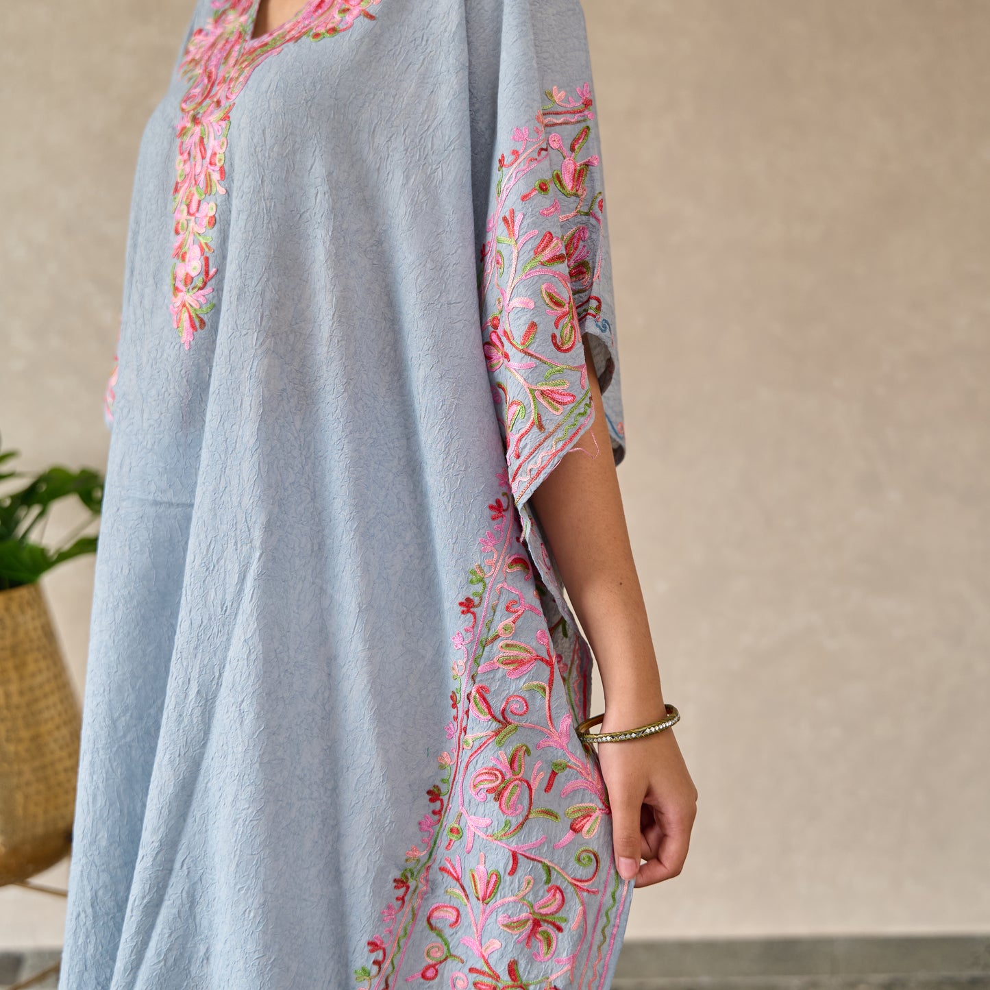 Grey Mughal Cotton Kaftan
