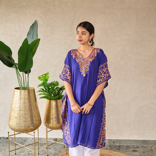 Blue Mughal Kashmiri Kaftan
