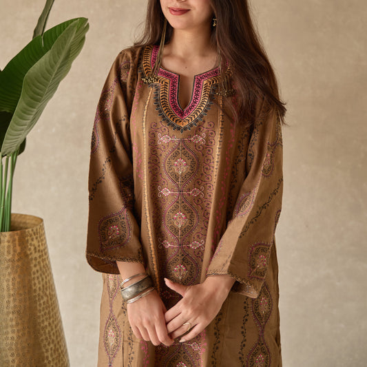 Brown Mughal Kashmiri Pheran