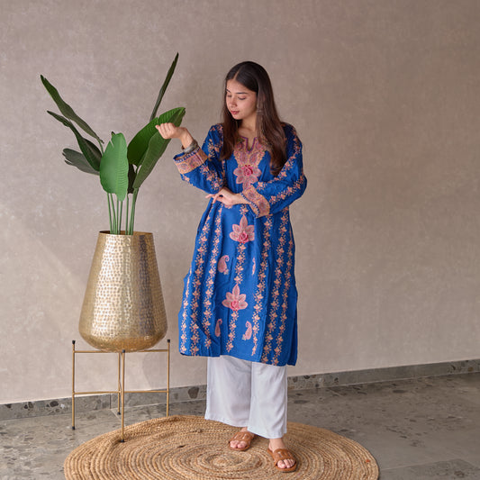 Blue Mughal Kashmiri Pheran