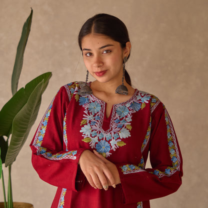 Maroon Kashmiri Woollen Set