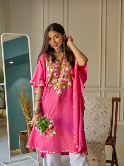 Pink Gul Kashmiri Kaftan