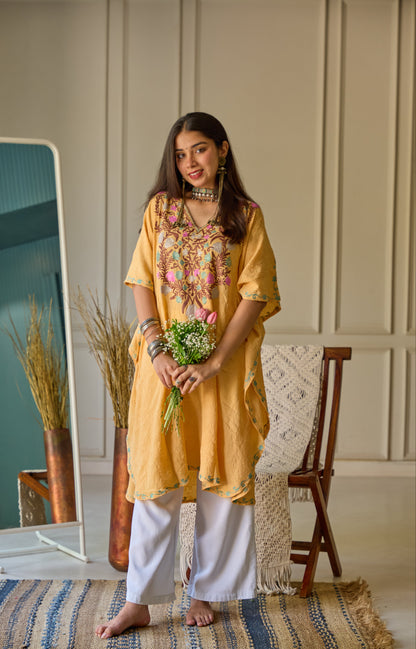Mustard Gul Kashmiri Kaftan