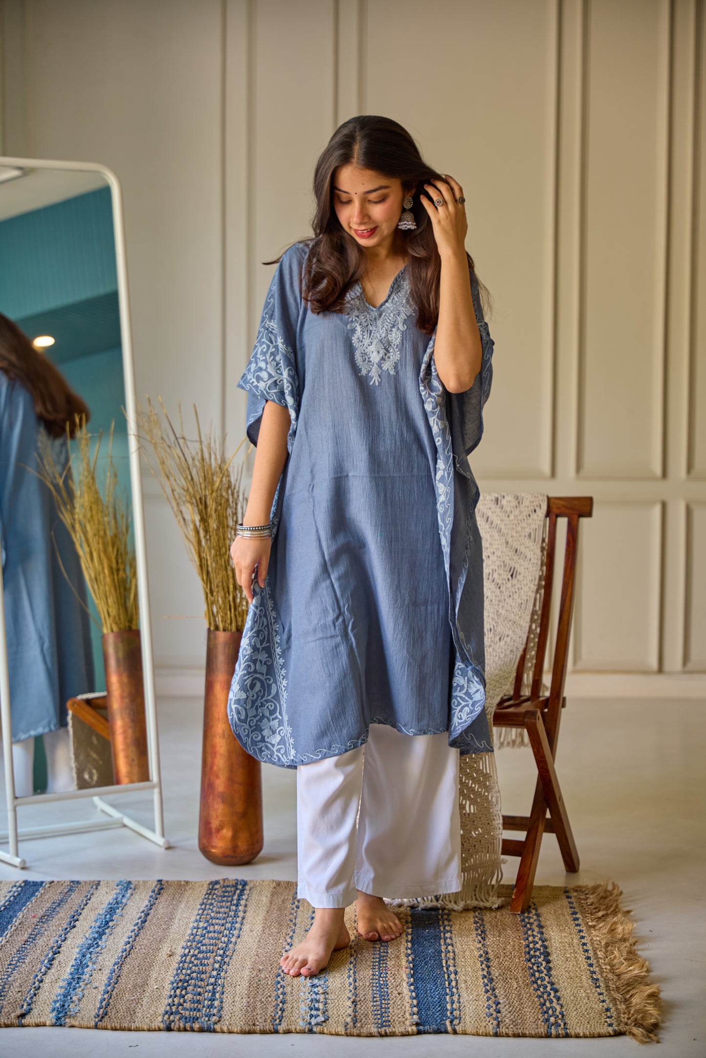Grey Mughal Kashmiri Kaftan