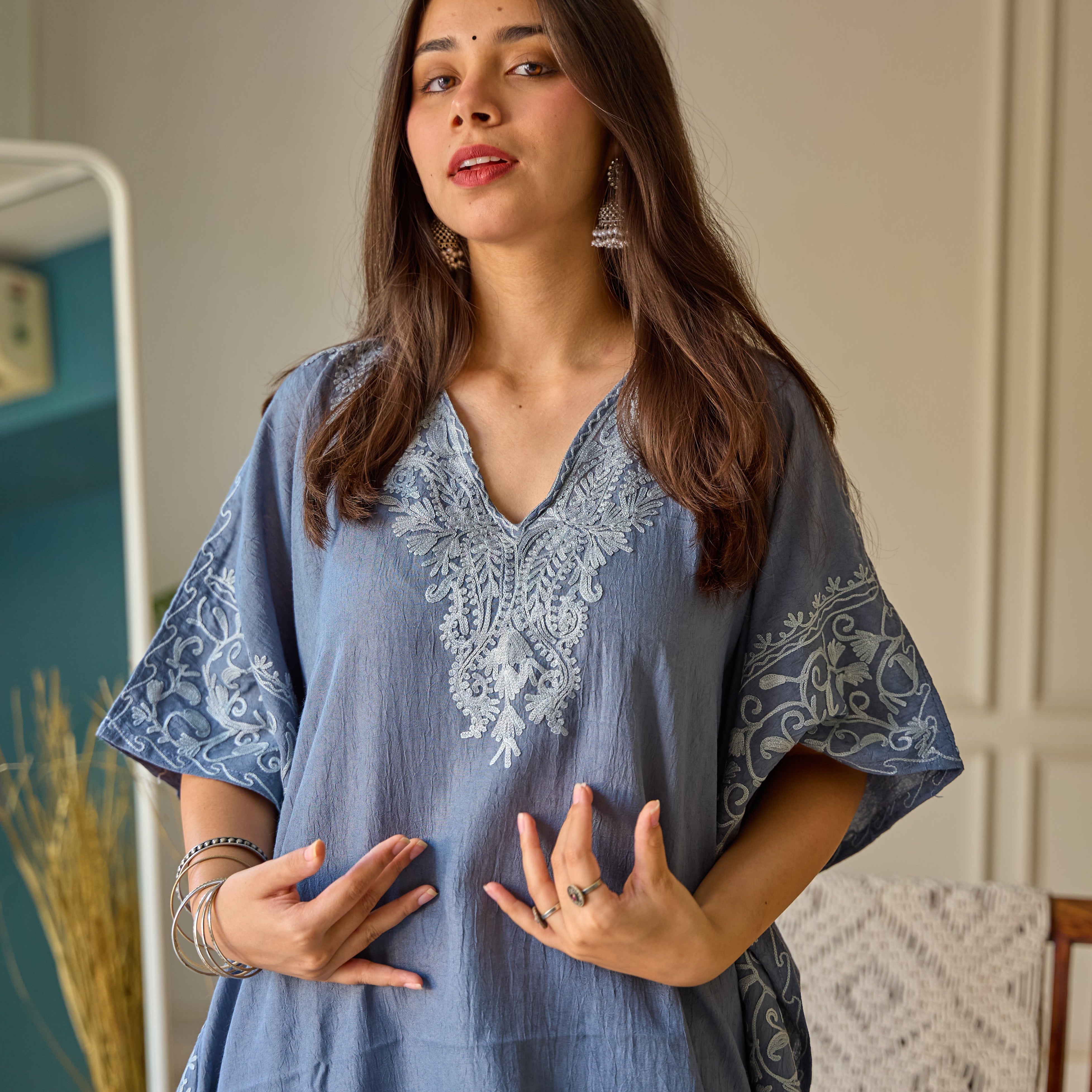 Grey Mughal Kashmiri Kaftan
