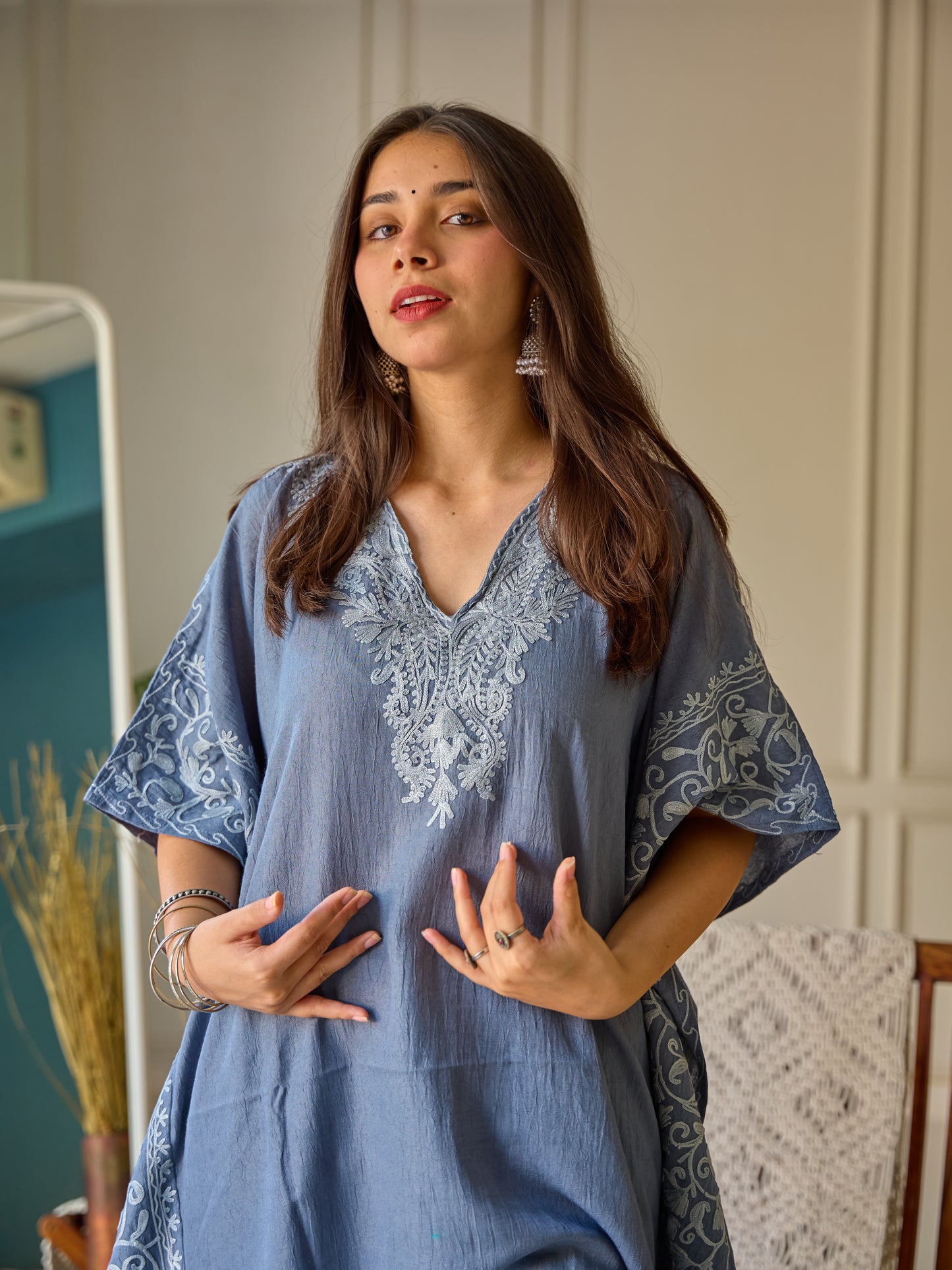 Grey Mughal Kashmiri Kaftan