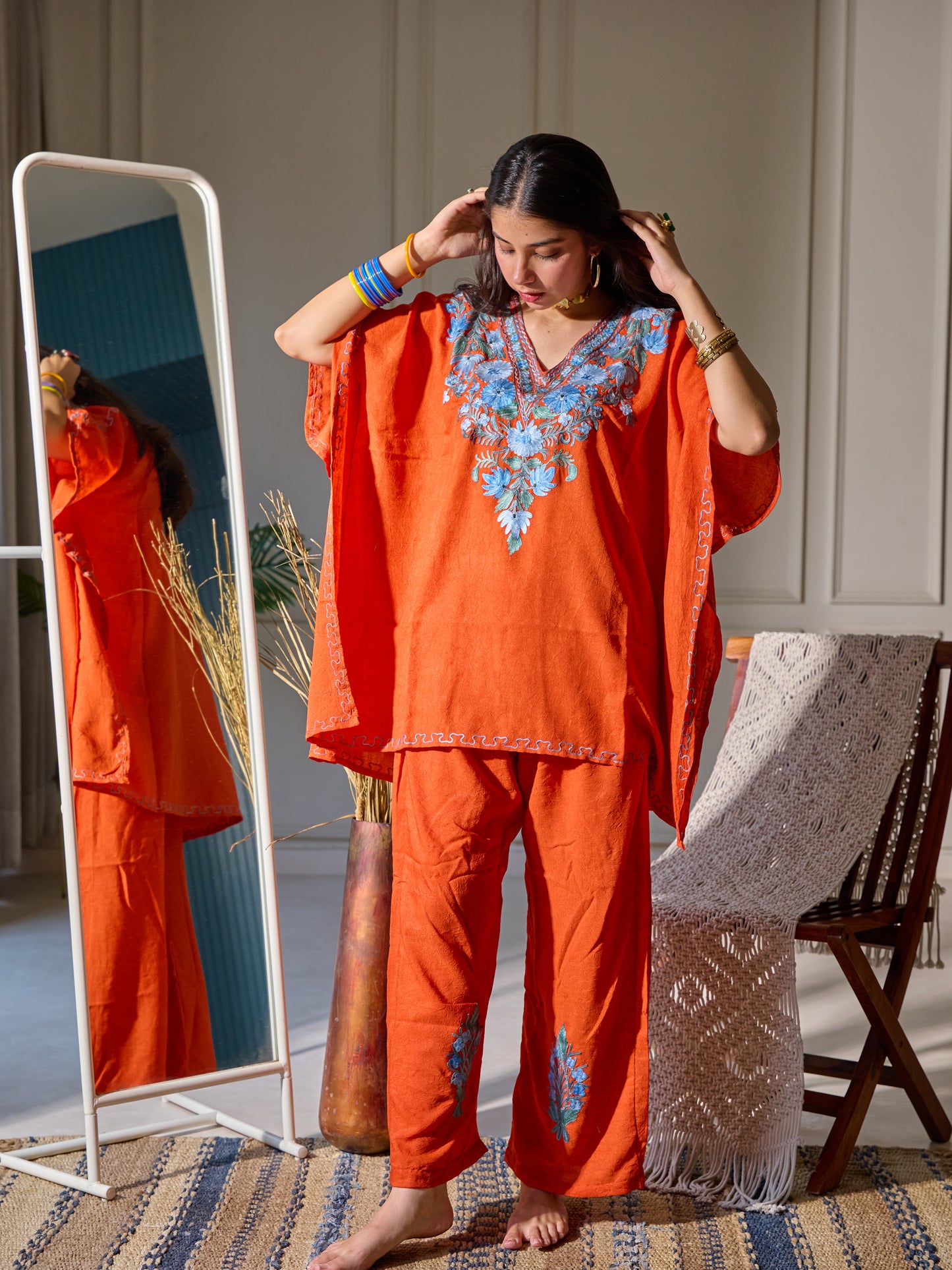 Rust Orange Floral Co-ord Set