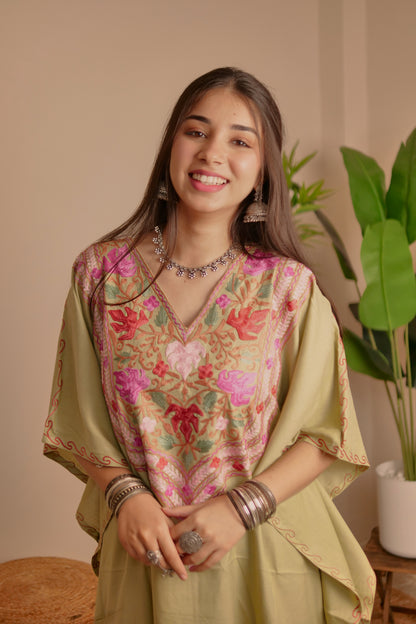Green Cotton Kaftan Co-Ord Set