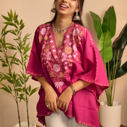Plum Pink Cotton Kaftan Top