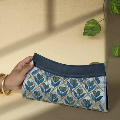 Pastel Blue Kashmiri Velvet Clutch