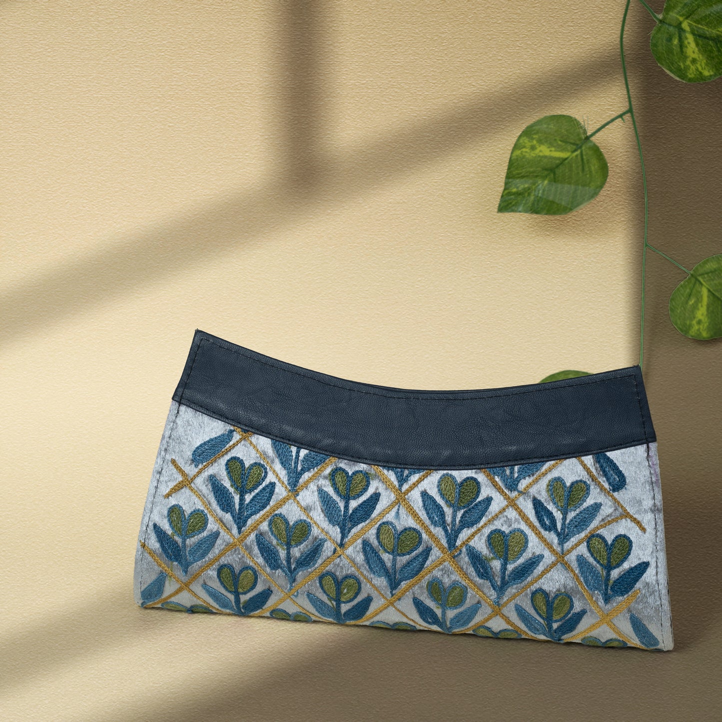 Pastel Blue Kashmiri Velvet Clutch