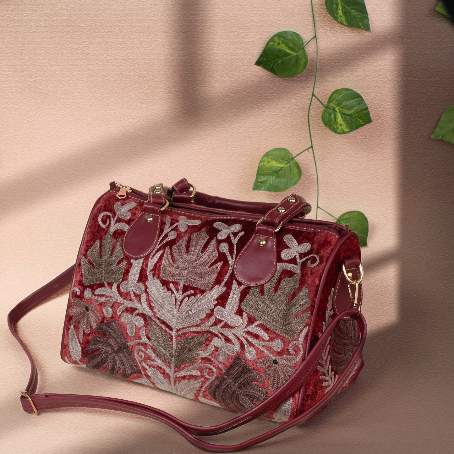 Red Kashmiri Velvet Handbag