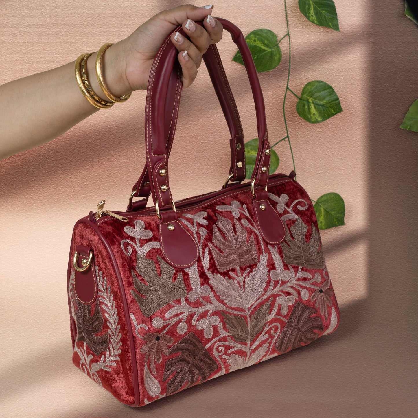 Red Kashmiri Velvet Handbag