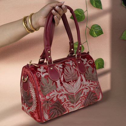 Red Kashmiri Velvet Handbag