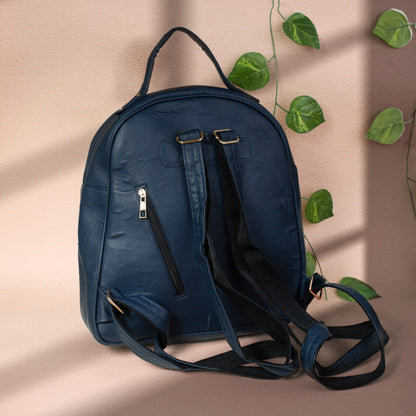 Blue Kashmiri Velvet Floral Bagpack