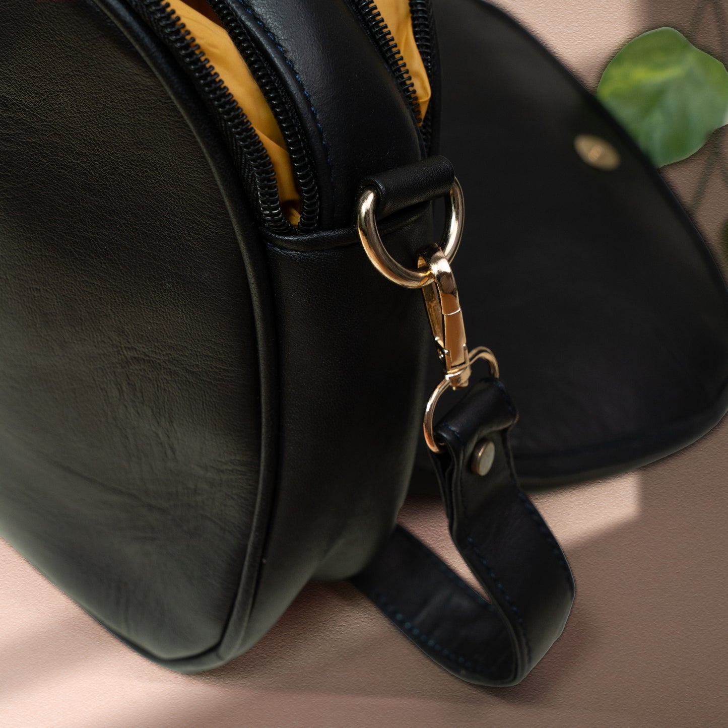 Black with Blue Kashmiri Velvet Flap Sling Bag
