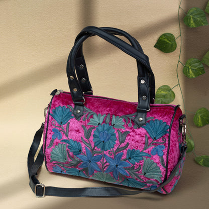 Pink Kashmiri Velvet Handbag