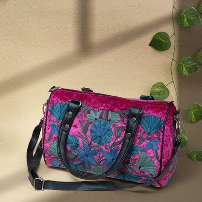 Pink Kashmiri Velvet Handbag