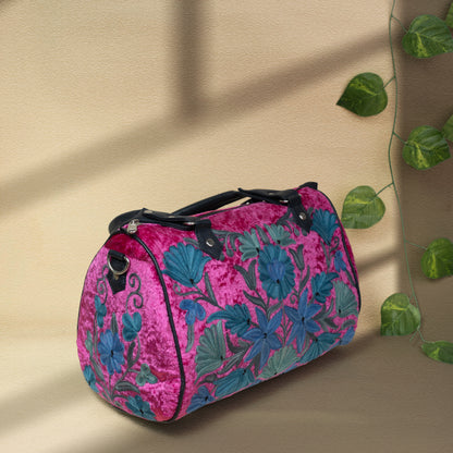 Pink Kashmiri Velvet Handbag